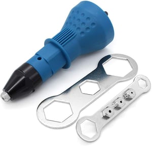 DingGreat fúrógép-adapter szegecsanyákhoz, 1/4" hatszárú - kék