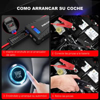 DINKALEN DN100 Hordozható Autós Bikázó 800A, Powerbank Funkcióval, 7.0L Benzin/5.5L Dízel Motorokhoz, LED Lámpával, Fekete-Piros 5
