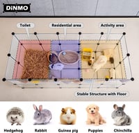 DINMO Nyúl és Tengerimalac Ketrecrendszer 155x63cm Hordozható Játszókerítés 3