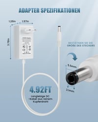 DINTYOU 12V 3.5A Hálózati Adapter - Fritz!Box 7530 AX, 7690, 6690, 5590, 7490 Routerekhez - 5.5x2.1mm Csatlakozó, Gyorstöltés, Rövidzárlat V 4