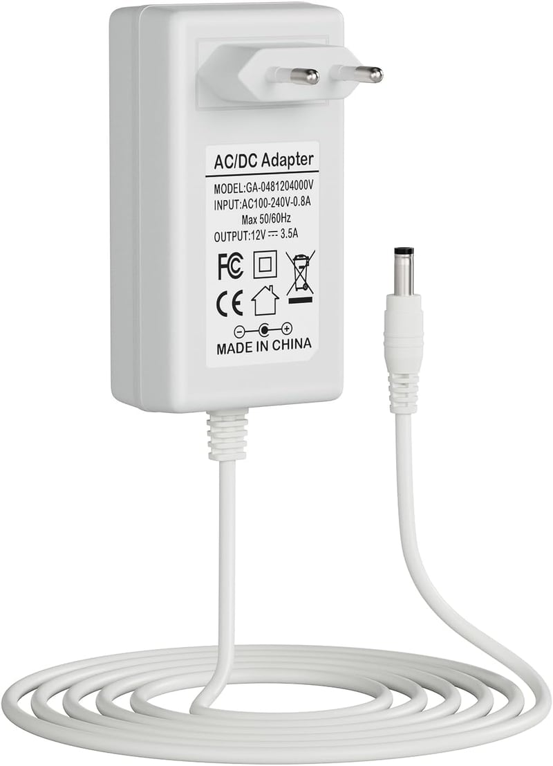 DINTYOU 12V 3.5A Hálózati Adapter - Fritz!Box 7530 AX, 7690, 6690, 5590, 7490 Routerekhez - 5.5x2.1mm Csatlakozó, Gyorstöltés, Rövidzárlat V