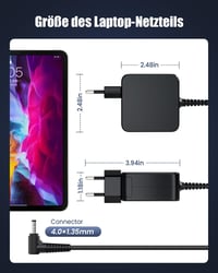 DINTYOU 45W Laptop Töltő 19V 2.37A 4.0x1.35mm - ASUS ZenBook UX305 UX330UA VivoBook Ultrabook Kompatibilis Adapter Túlfeszültség Védelemmel 6