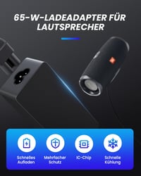 DINTYOU 65W Töltő 5.5x2.5mm - JBL Xtreme, Xtreme 2 Bluetooth Hangszóróhoz - Univerzális Adapter Toshiba, HP Készülékekhez - Gyorstöltő Funkc 5