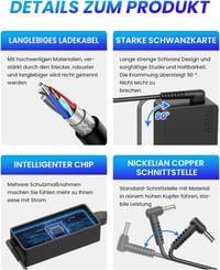 DINTYOU 65W Töltő 5.5x2.5mm - JBL Xtreme, Xtreme 2 Bluetooth Hangszóróhoz - Univerzális Adapter Toshiba, HP Készülékekhez - Gyorstöltő Funkc 3