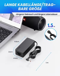 DINTYOU 65W Töltő 5.5x2.5mm - JBL Xtreme, Xtreme 2 Bluetooth Hangszóróhoz - Univerzális Adapter Toshiba, HP Készülékekhez - Gyorstöltő Funkc 4