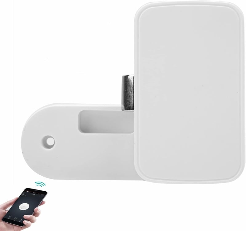 Dioche Bluetooth Okos Zár Fiókokhoz Szekrényekhez Alkalmazás Vezérlésű Rejtett Szerelésű Fehér Fiókzár Tuya Kompatibilis