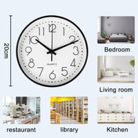 Ceas de perete silențios Diompirux 20 cm alb, ceas analogic cu cuarț fără ticăit, ceas decorativ rotund modern pentru școală, birou, living, bucătărie 7