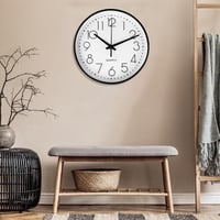 Ceas de perete silențios Diompirux 20 cm alb, ceas analogic cu cuarț fără ticăit, ceas decorativ rotund modern pentru școală, birou, living, bucătărie 3
