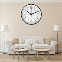 Ceas de perete silențios Diompirux 20 cm alb, ceas analogic cu cuarț fără ticăit, ceas decorativ rotund modern pentru școală, birou, living, bucătărie 2