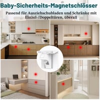 Încuietoare Magnetică pentru Copii Dioxide – 10 încuietori + 2 chei, Alb, Siguranța Copiilor pentru Dulapuri și Sertare 3