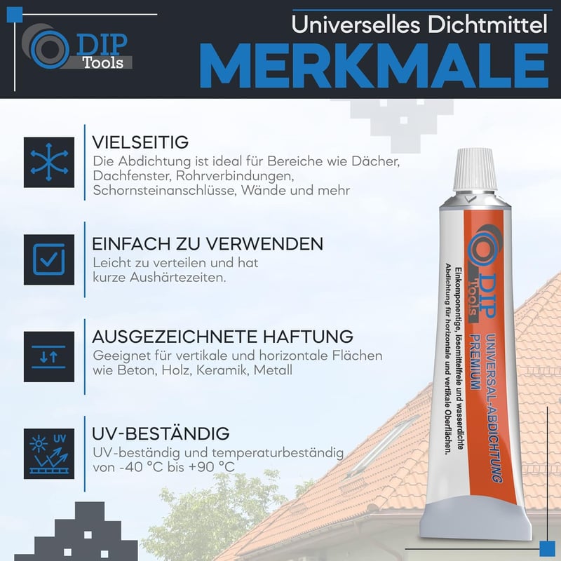 DIP Tools Premium Univerzális Vízálló Tömítőanyag 80g - Erős Ragasztó Csatornához