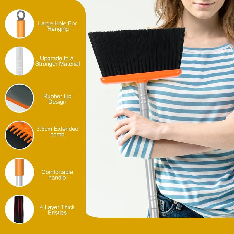 Dirty Fox Seprű és Lapát Szett 137cm Hosszú Nyéllel Narancssárga-Szürke