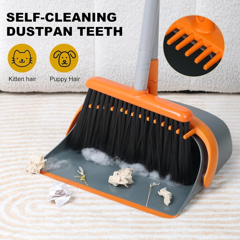 Dirty Fox Seprű és Lapát Szett 137cm Hosszú Nyéllel Narancssárga-Szürke