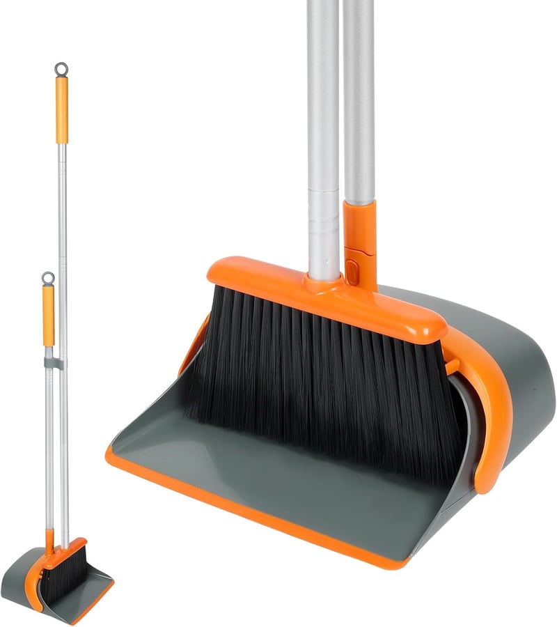 Dirty Fox Seprű és Lapát Szett 137cm Hosszú Nyéllel Narancssárga-Szürke