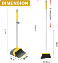 Dirty Fox Seprű és Lapát Szett 137cm Hosszú Nyéllel Sárga-Szürke 2