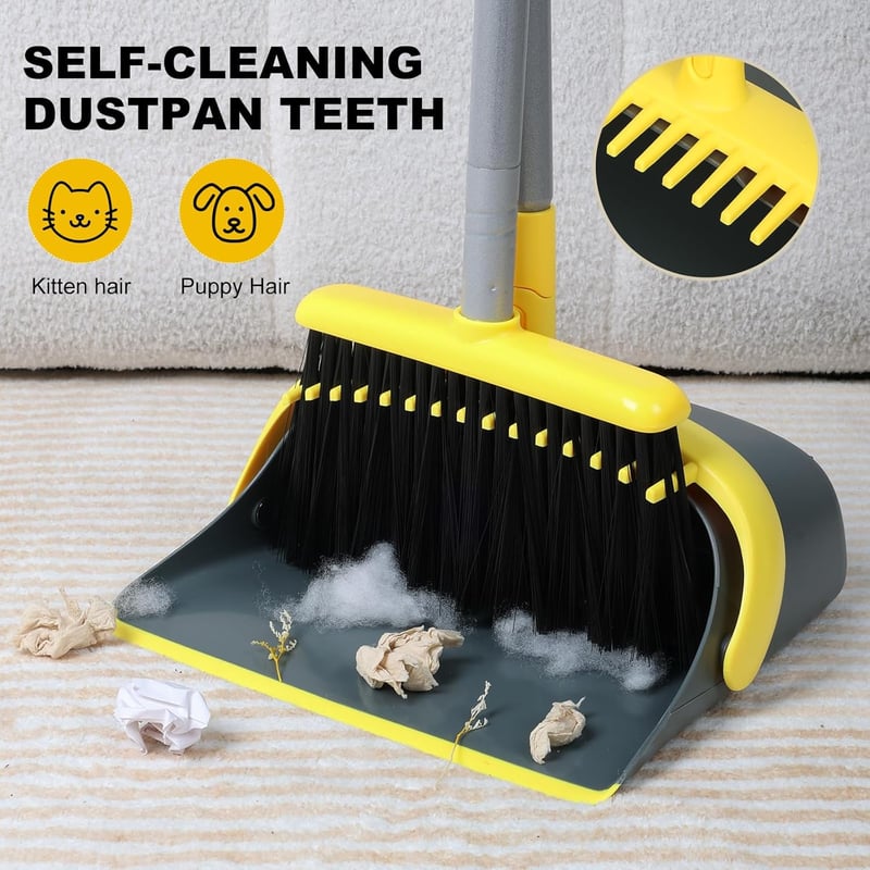 Dirty Fox Seprű és Lapát Szett 137cm Hosszú Nyéllel Sárga-Szürke
