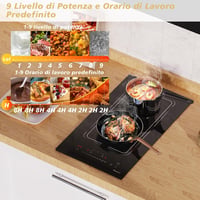 Disaenvir indukciós főzőlap 2 zónával, Flex Zone, 3500 W - fekete - 30 cm 5
