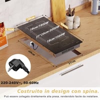 Disaenvir indukciós főzőlap 2 zónával, Flex Zone, 3500 W - fekete - 30 cm 7