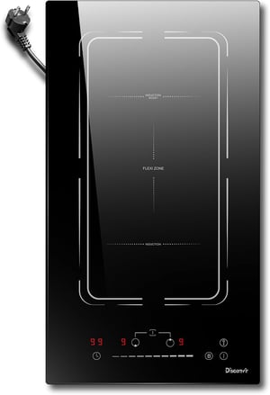 Disaenvir indukciós főzőlap 2 zónával, Flex Zone, 3500 W - fekete - 30 cm