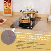 Disaenvir indukciós főzőlap 2 zónával, Flex Zone, 3500 W - fekete - 30 cm 4