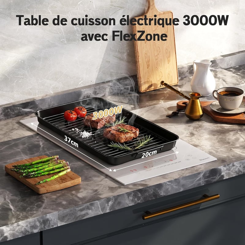 Disaenvir 2 lemezes indukciós főzőlap fehér 30cm 3500W