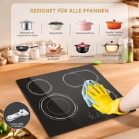 Disaenvir 4 égőfejes üvegkerámia főzőlap 6600W, dupla gyűrű, 9 fokozat, időzítő - 60cm 6600w 8