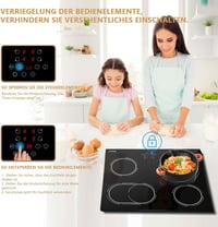 Disaenvir 4 égőfejes üvegkerámia főzőlap 6600W, dupla gyűrű, 9 fokozat, időzítő - 60cm 6600w 5