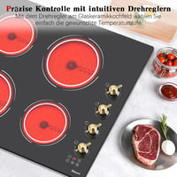 Disaenvir 4 égős kerámia főzőlap 6000W, beépíthető, 9 fokozat, időzítő, gyermekzár 3