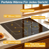 Disaenvir 4 zónás beépíthető indukciós főzőlap 60 cm 7200 W, Flex technológia, 9 fokozat 8