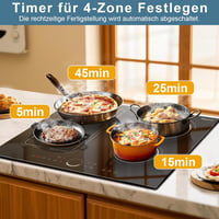 Disaenvir 4 zónás beépíthető indukciós főzőlap 60 cm 7200 W, Flex technológia, 9 fokozat 4