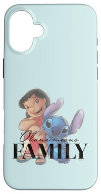 Husă Disney 100 Anniversary Lilo și Stitch D100 cu Citat Ohana pentru iPhone 16 Plus 1