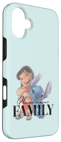 Husă Disney 100 Anniversary Lilo și Stitch D100 cu Citat Ohana pentru iPhone 16 Plus 3
