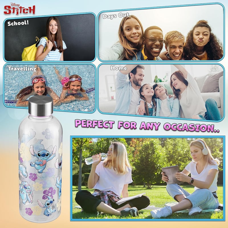 Disney Lilo és Stitch 850 ml-es szorítózáras vízpalack
