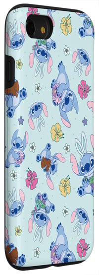 Puzdro Disney Lilo a Stitch s modrým pastelovým veľkonočným vzorom pre iPhone SE (2020) / 7 / 8 - Roztomilý kryt na telefón s motívom Stitch 3