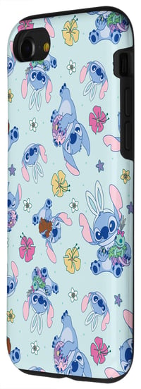 Puzdro Disney Lilo a Stitch s modrým pastelovým veľkonočným vzorom pre iPhone SE (2020) / 7 / 8 - Roztomilý kryt na telefón s motívom Stitch 2