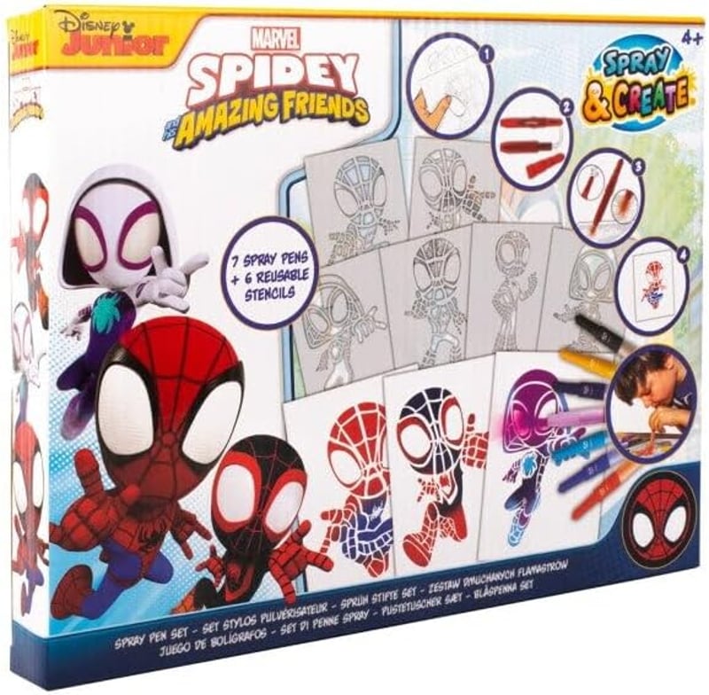 Disney Marvel Pókember Spray Toll Szett Gyerekeknek Színezőkészlet Ceruzákkal