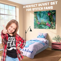Disney Stitch Ágyneműhuzat Szett Lányoknak és Tinédzsereknek, Rózsaszín Pamut-Poliészter Gyerek Ágynemű Egyszemélyes 5