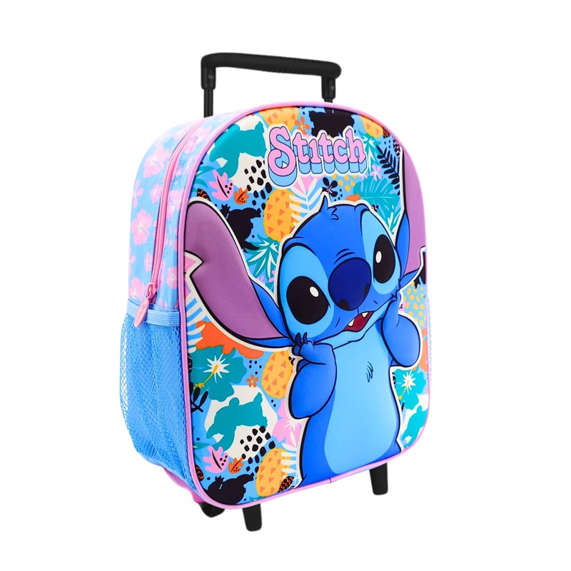 Disney Stitch Ruksak na kotačiće - Vrtićka Trolley Torba za Djevojčice, za Putovanja, u Školu - Višebojni Klasični Dizajn