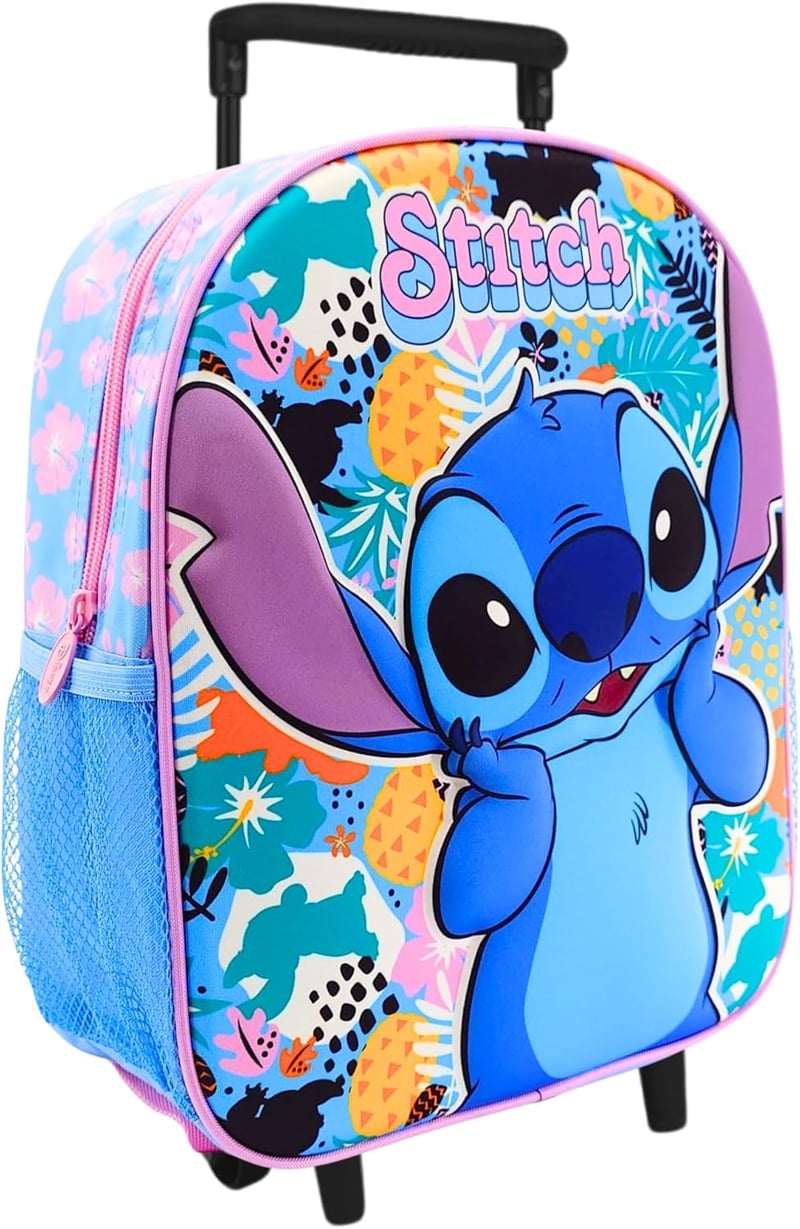 Disney Stitch Gurulós Hátizsák - Óvodai Trolley Táska Kislányoknak, Utazáshoz, Iskolába - Többszínű Klasszikus Dizájn