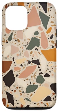 Ochranný kryt Displace Design na iPhone 15 Pro, minimalistický moderný luxusný štýl terrazzo, estetický dizajn s mramorovým vzorom 1