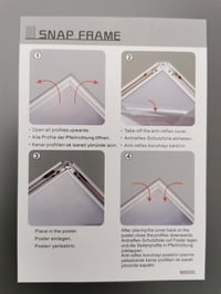DisplayLager A2 strieborný zaklapávací rám z 25 mm hliníkového profilu, s antireflexnou krycou fóliou a montážnym materiálom 5