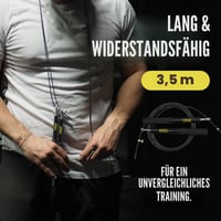 Coardă de sărit DISTOCK cu rulment, 3,5 m, lungime reglabilă, negru - pentru antrenament Crossfit și box 2
