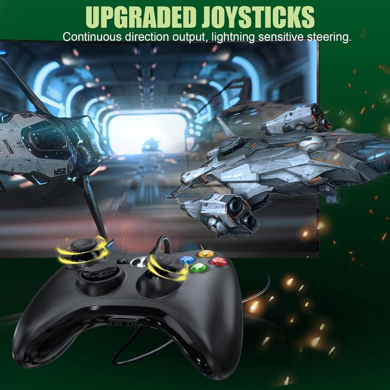 Diswoe Xbox 360 és PC Kontroller Ergonomikus Gamepad Joystick Windows kompatibilis