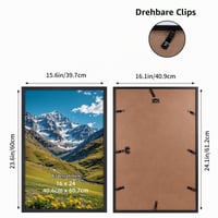 Ramă foto din aluminiu Ditwis 40x60 cm, neagră, ramă metalică pentru perete pentru postere, fotografii și opere de artă 2