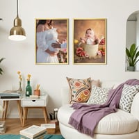 Ramă foto din aluminiu Ditwis 50x70 cm Auriu, ramă metalică mare pentru postere și fotografii, de perete, pentru casă, birou și galerie 3