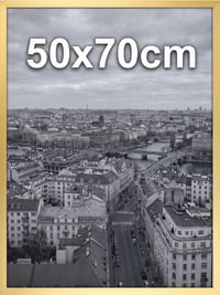 Ramă foto din aluminiu Ditwis 50x70 cm Auriu, ramă metalică mare pentru postere și fotografii, de perete, pentru casă, birou și galerie 1