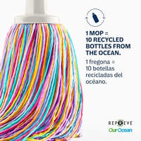 Set mop DIVINE GENIUS Happy Rainbow cu găleată cu storcător de 14 litri și roți pivotante, lavetă din microfibră reciclată, pentru curățarea podelei 2