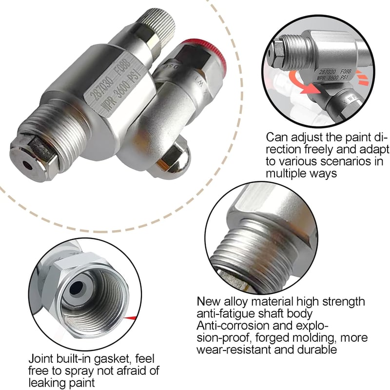 divinge 287030 CleanShot Elzárószelep - Airless Festékszóró Adapter 3600 PSI Nyomásig, 180° Forgó Csatlakozóval, Graco Kompatibilis Festéksz