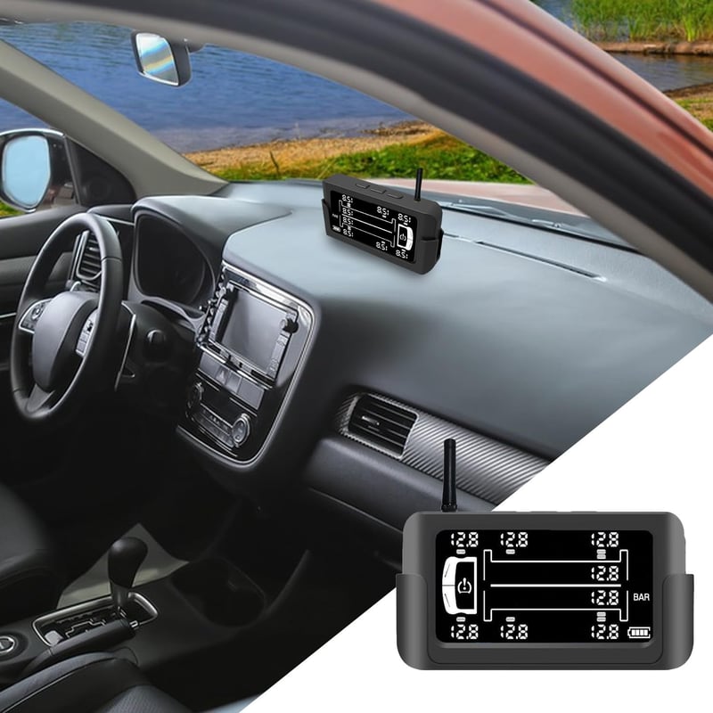 divinge Vezeték Nélküli Napelemes TPMS Abroncsnyomás Ellenőrző Rendszer 8 Külső Szenzorral, 6 Riasztási Móddal Lakóautókhoz, Utánfutókhoz, T