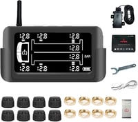 divinge Vezeték Nélküli Napelemes TPMS Abroncsnyomás Ellenőrző Rendszer 8 Külső Szenzorral, 6 Riasztási Móddal Lakóautókhoz, Utánfutókhoz, T 1